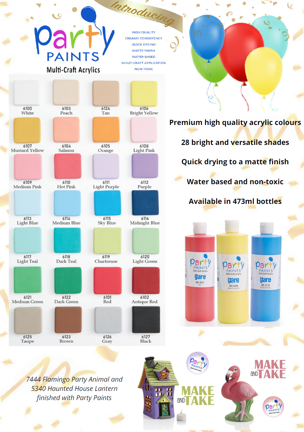 Party Paints Multi Craft Acrylics for Bisque and Ceramics Cromartie